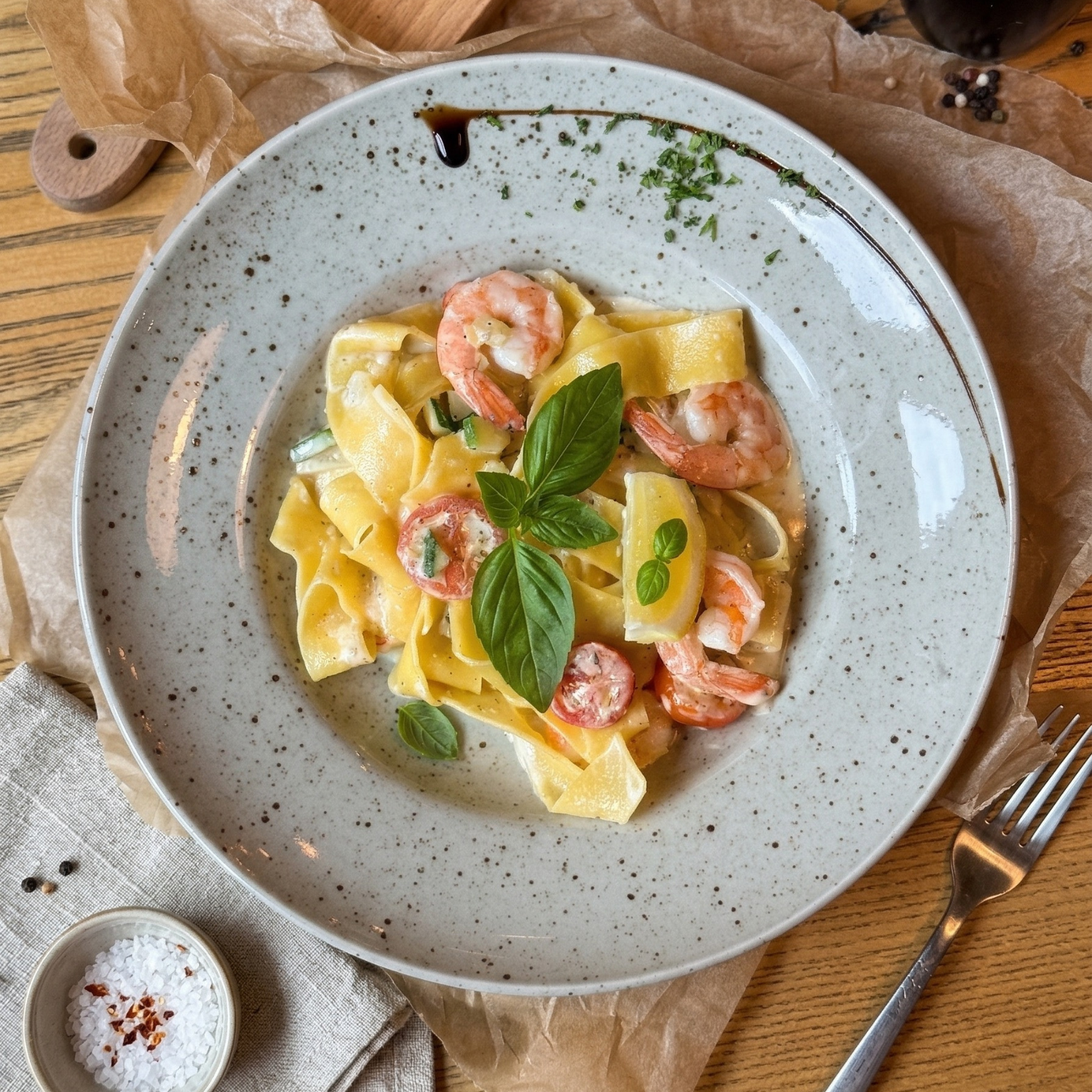 MENIU PAPPARDELLE ALL' UVO _ Makaronai su kiaus╠īiniais